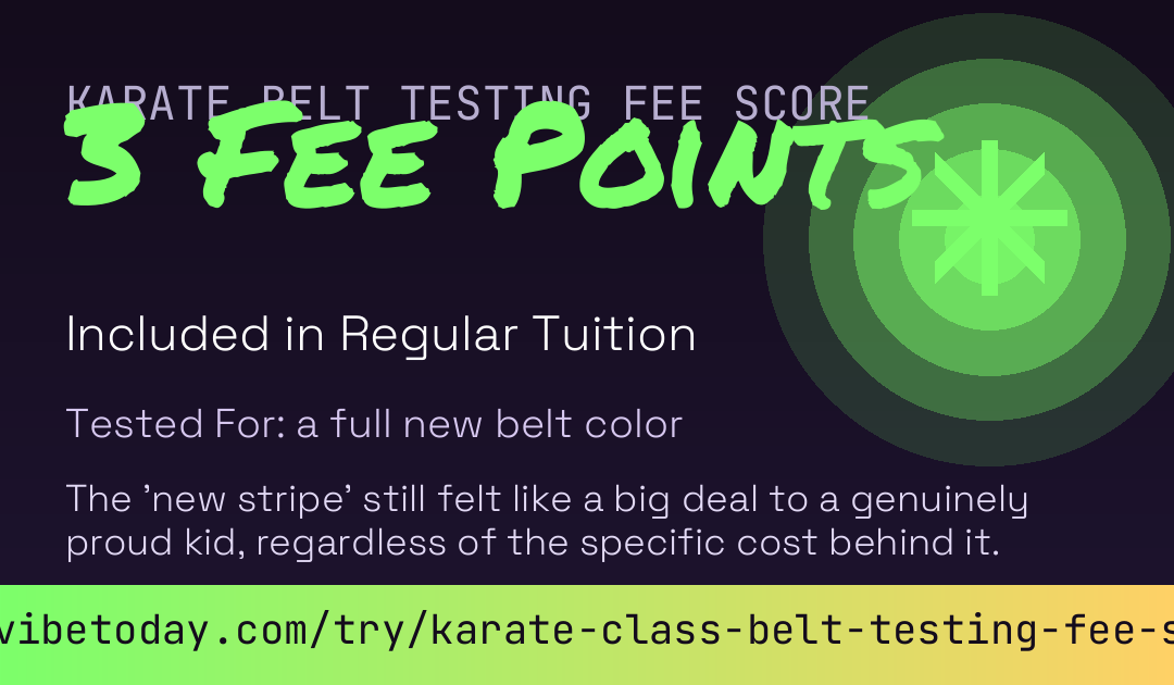 Karate Belt Testing Fee Score card