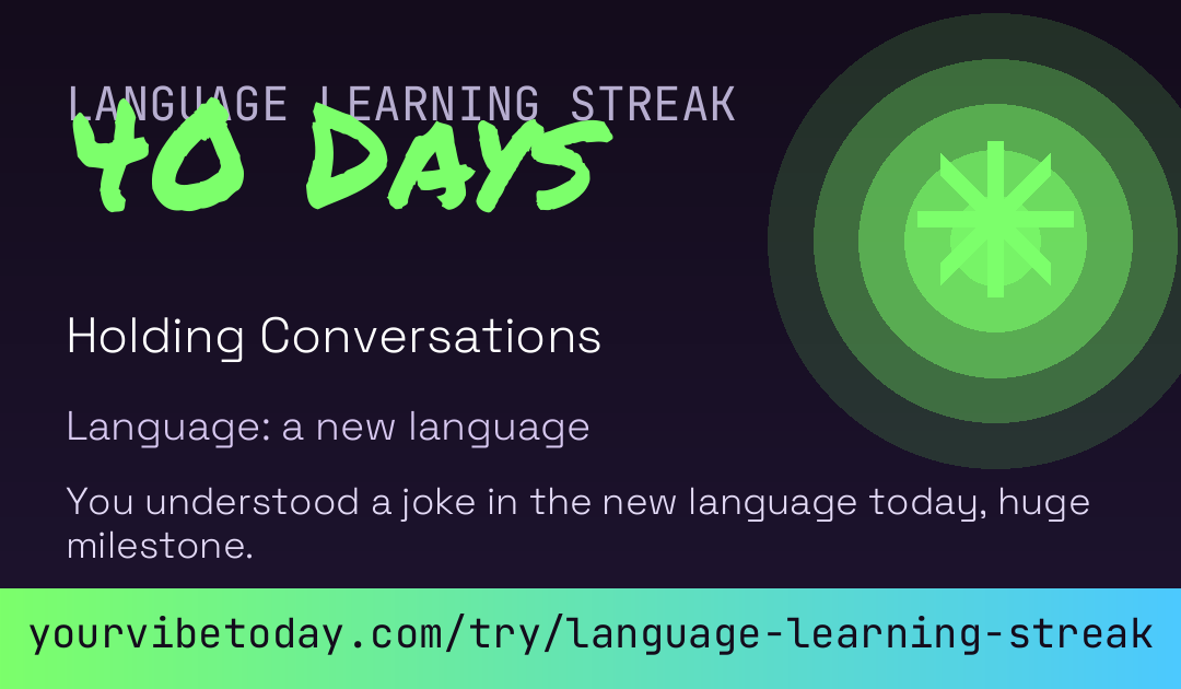 Language Learning Streak card