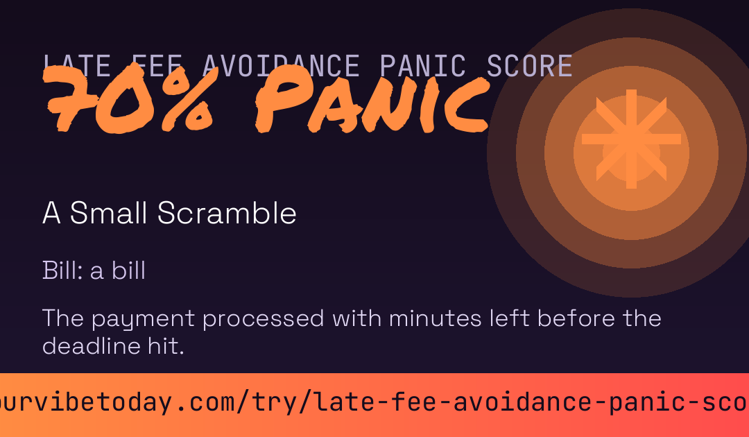 Late Fee Avoidance Panic Score card preview