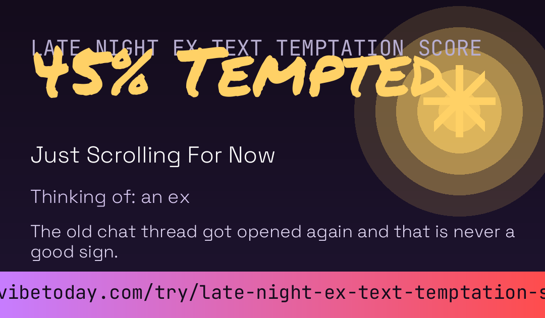 Late Night Ex Text Temptation Score card