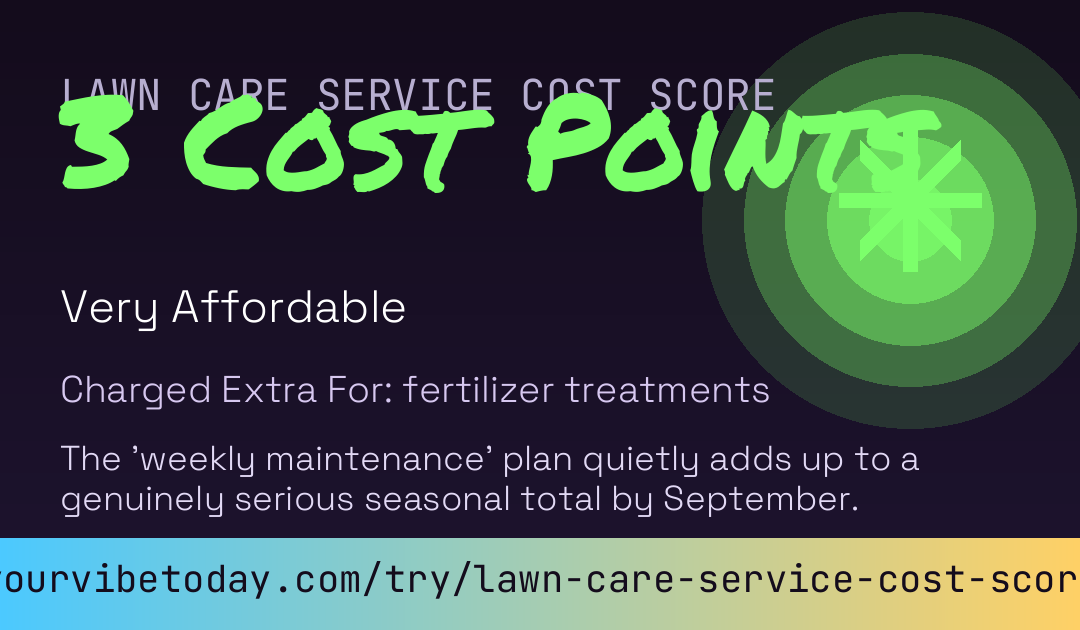 Lawn Care Service Cost Score card