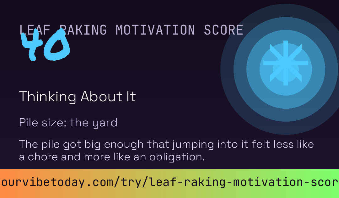 Leaf Raking Motivation Score card preview