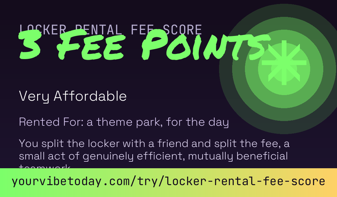 Locker Rental Fee Score card