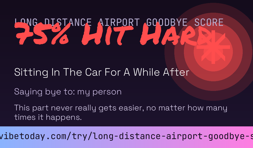 Long Distance Airport Goodbye Score card
