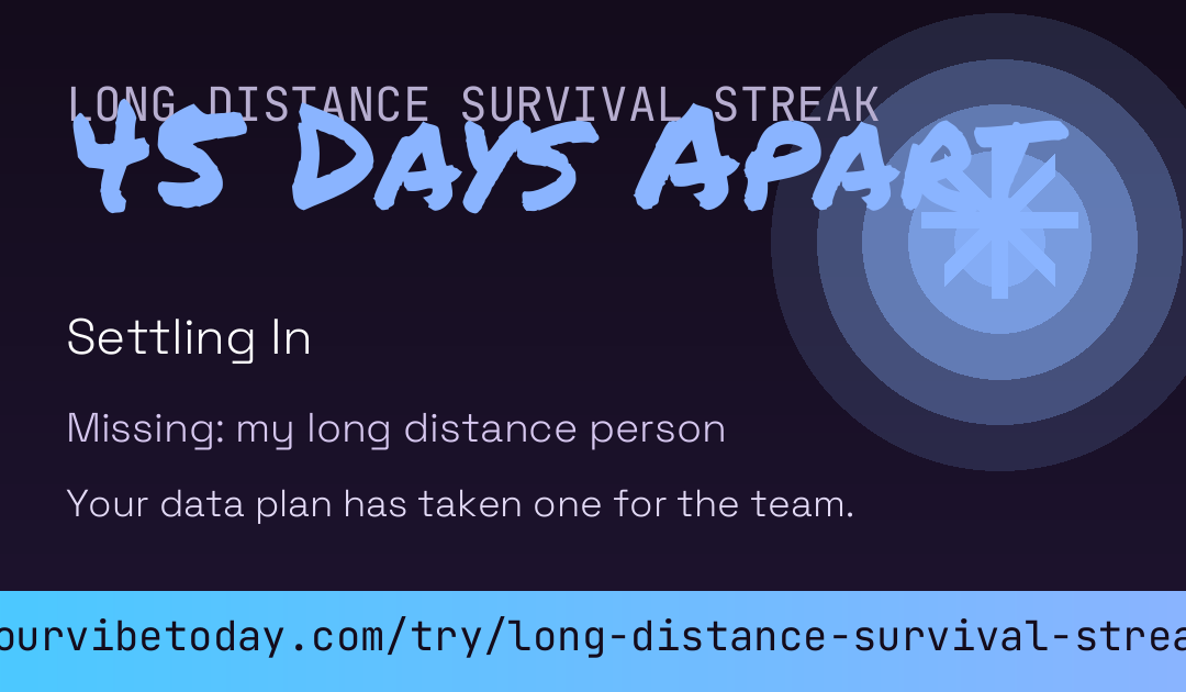 Long Distance Survival Streak card