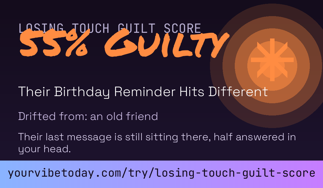 Losing Touch Guilt Score card