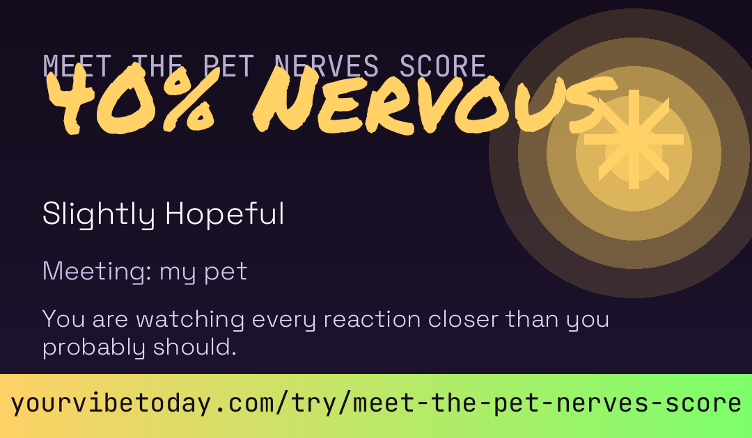 Meet The Pet Nerves Score card
