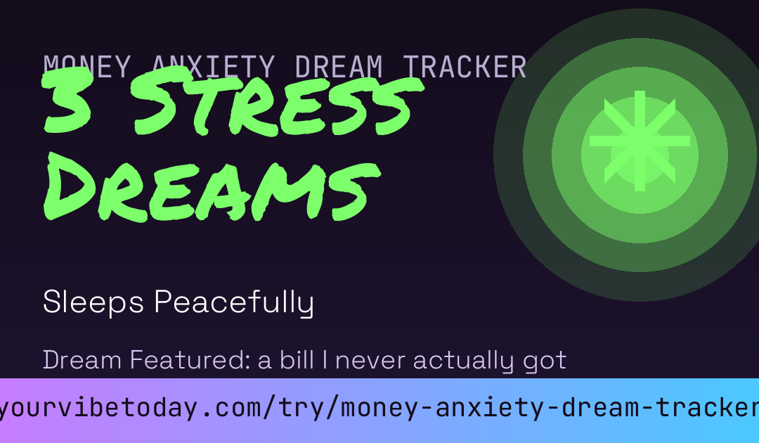 Money Anxiety Dream Tracker card