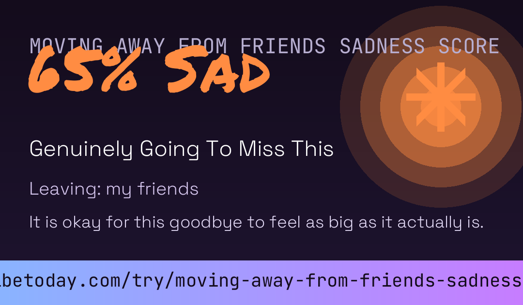 Moving Away From Friends Sadness Score card preview
