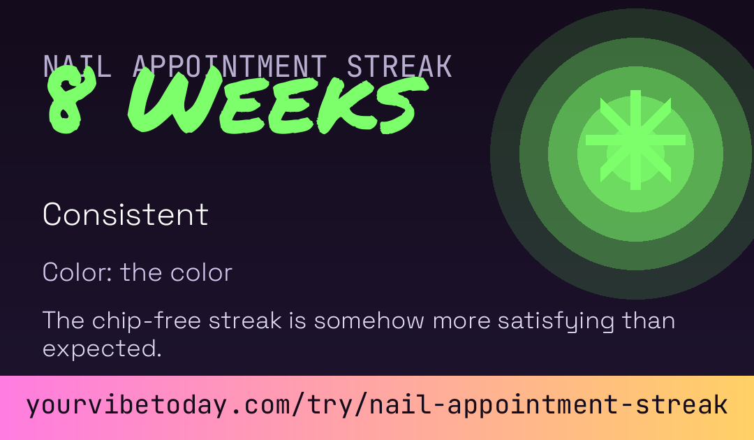 Nail Appointment Streak card