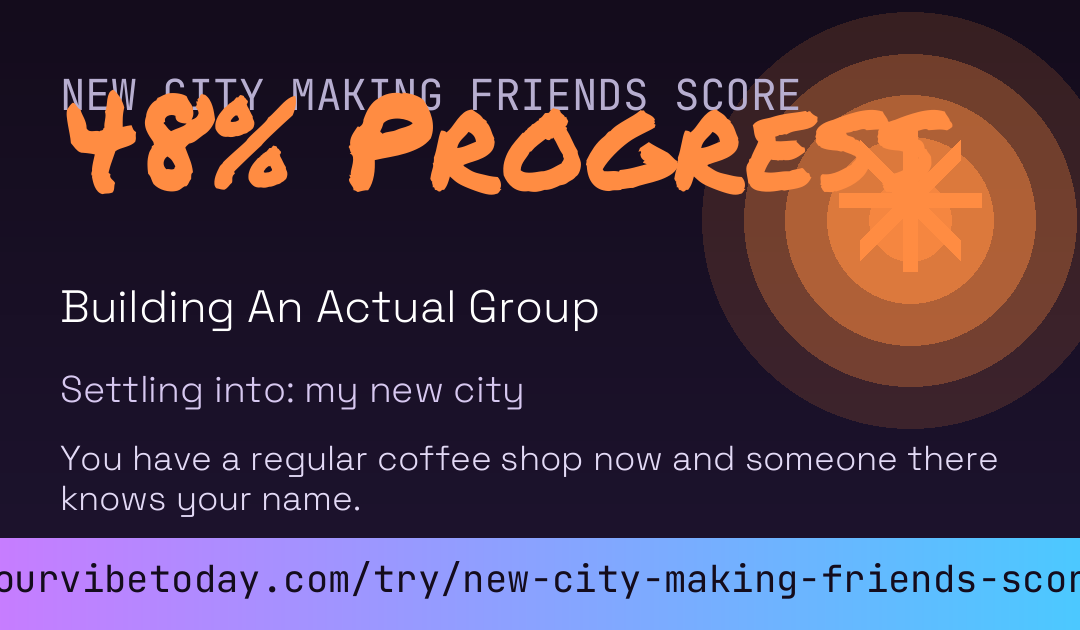 New City Making Friends Score card