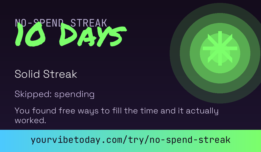 No-Spend Streak card preview