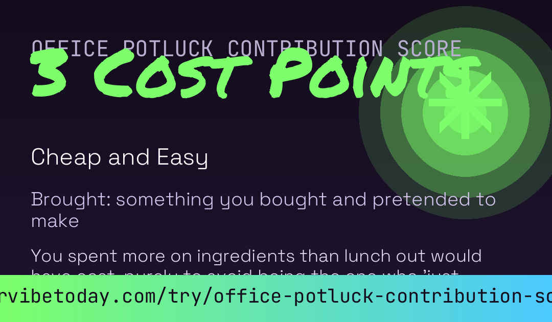 Office Potluck Contribution Score card preview