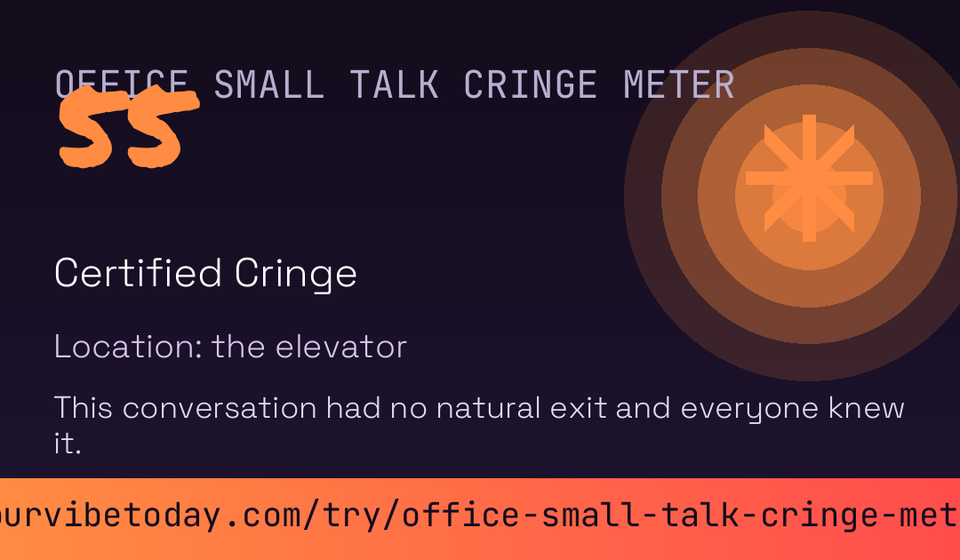 Office Small Talk Cringe Meter card preview