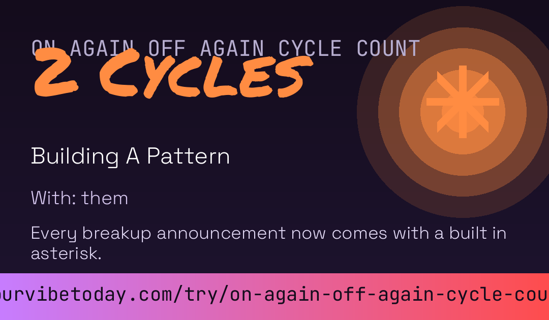 On Again Off Again Cycle Count card