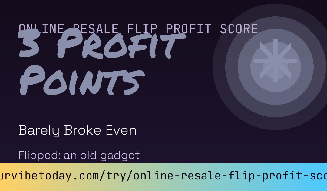 Online Resale Flip Profit Score card preview