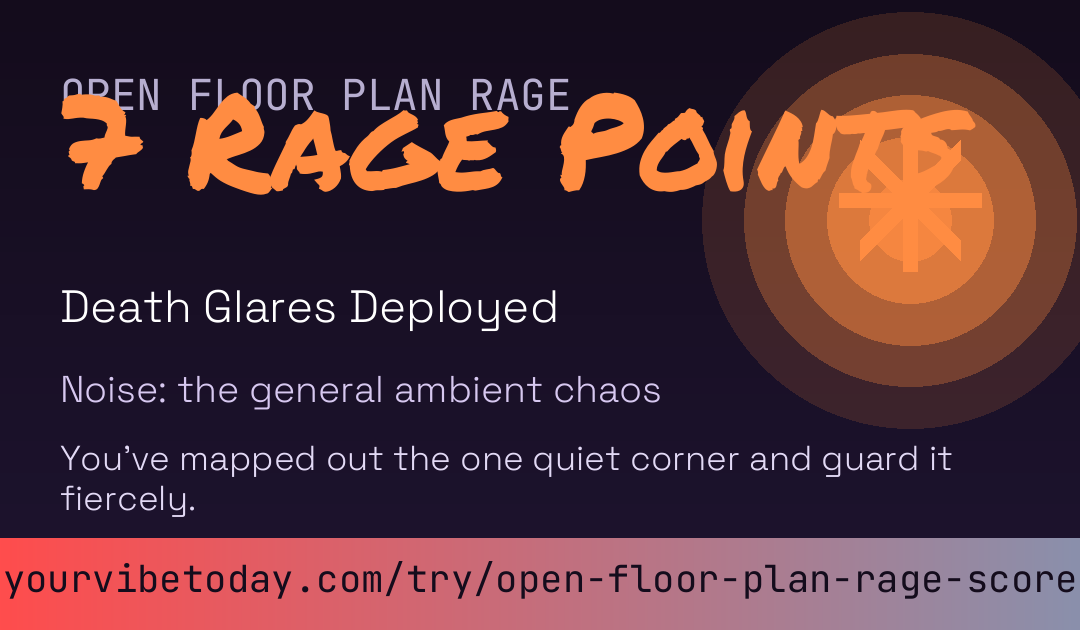Open Floor Plan Rage Score card