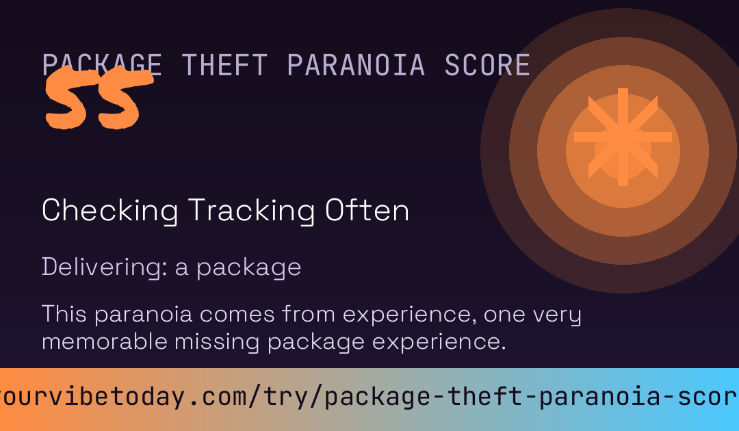 Package Theft Paranoia Score card preview