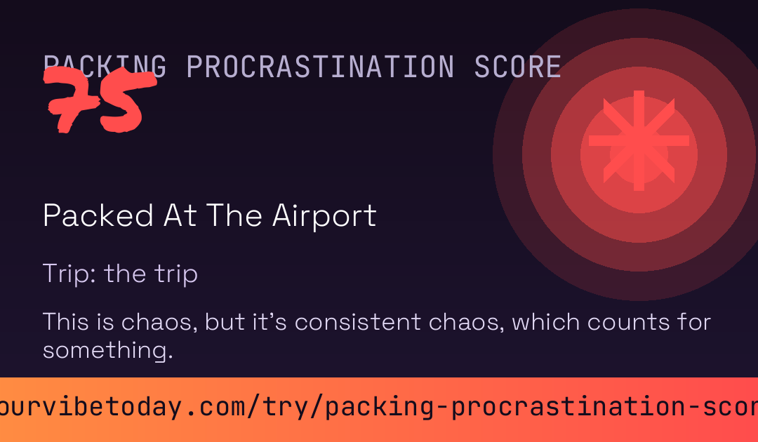 Packing Procrastination Score card preview