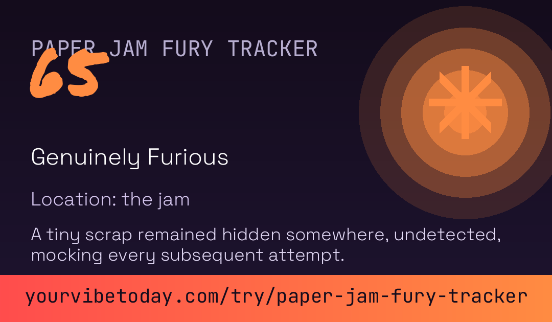 Paper Jam Fury Tracker card preview