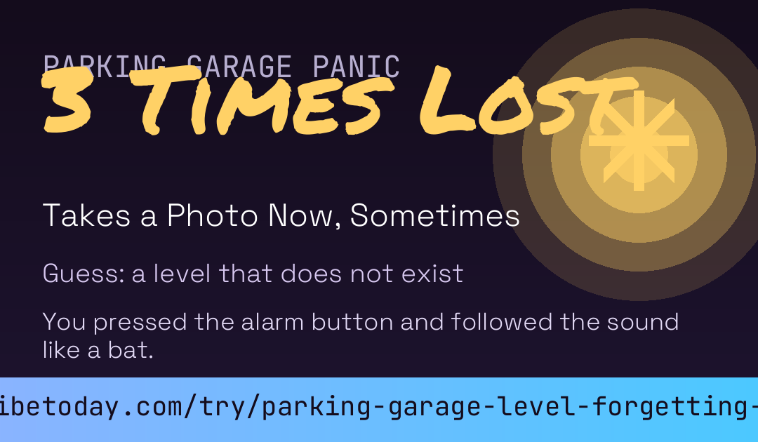 Parking Garage Level Forgetting Score card