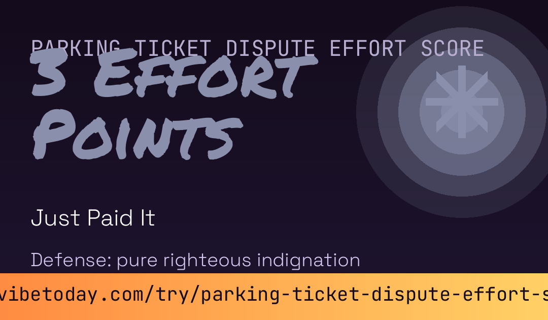 Parking Ticket Dispute Effort Score card preview