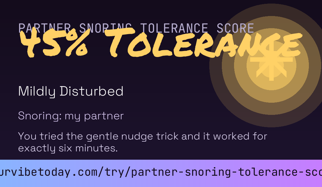Partner Snoring Tolerance Score card preview