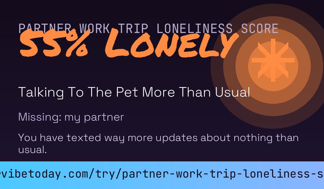 Partner Work Trip Loneliness Score card preview
