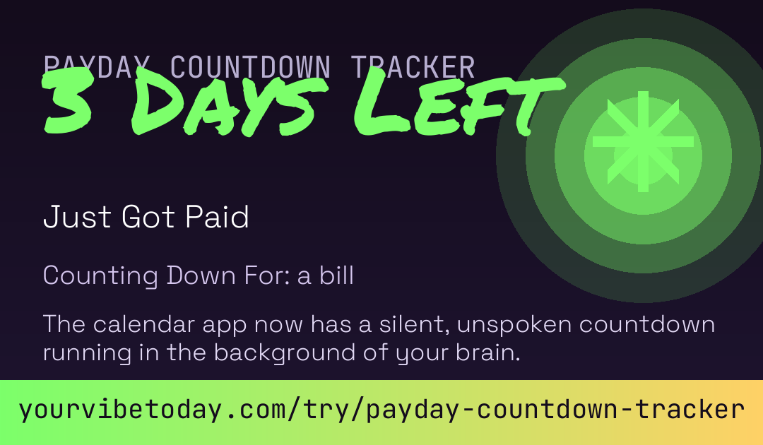 Payday Countdown Tracker card