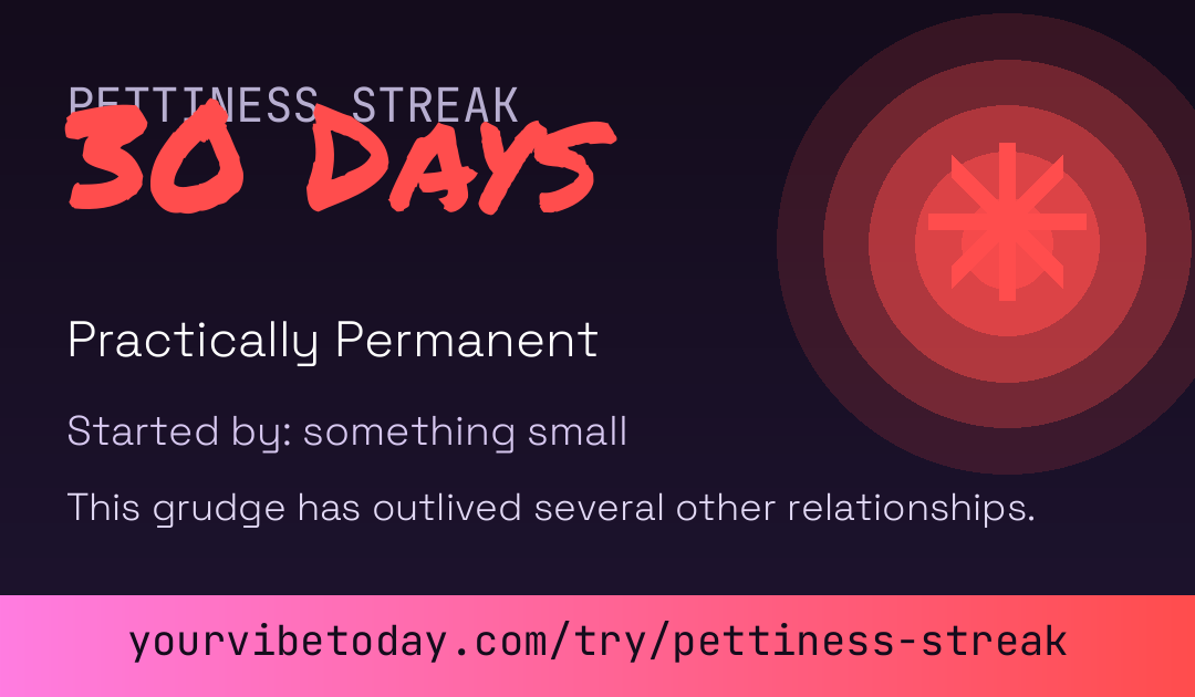 Pettiness Streak card preview