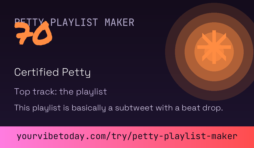 Petty Playlist Maker card preview
