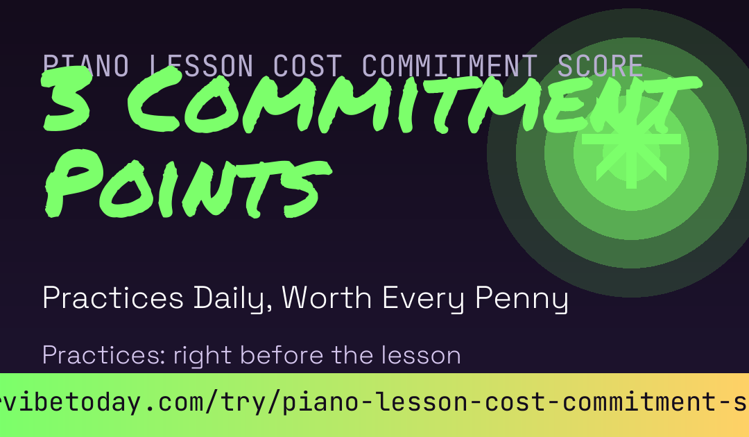 Piano Lesson Cost Commitment Score card