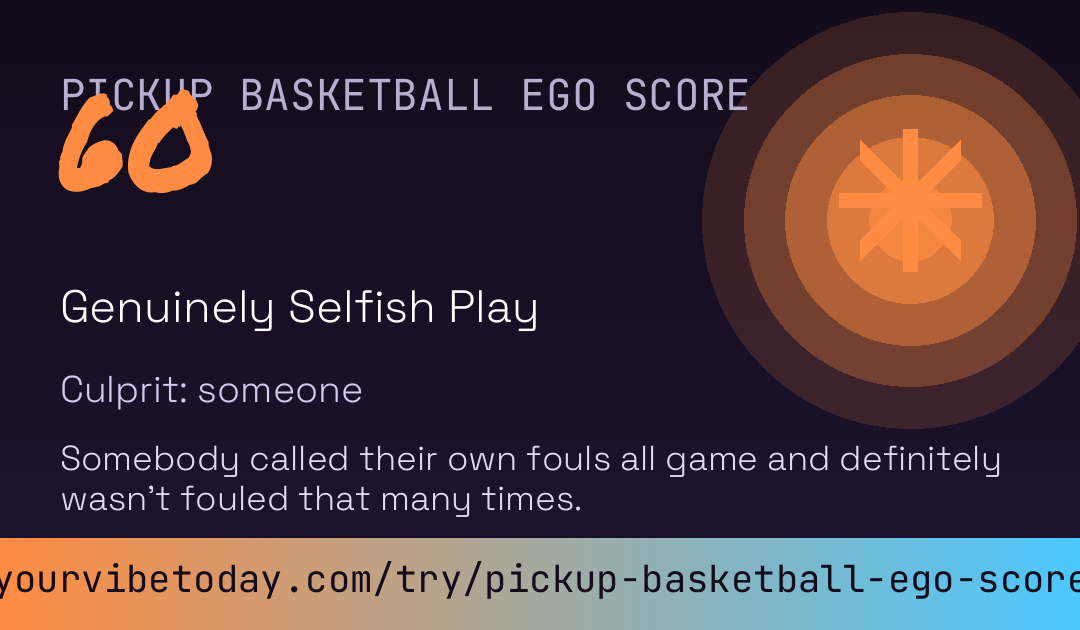 Pickup Basketball Ego Score card preview