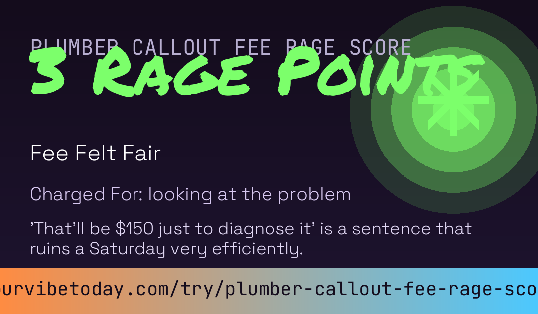Plumber Callout Fee Rage Score card preview