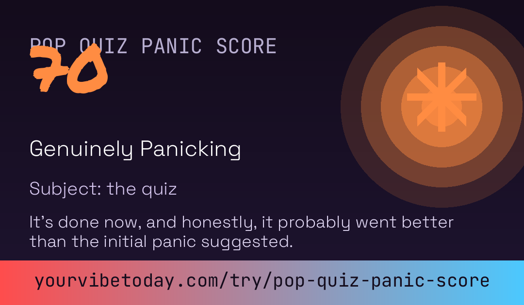 Pop Quiz Panic Score card preview