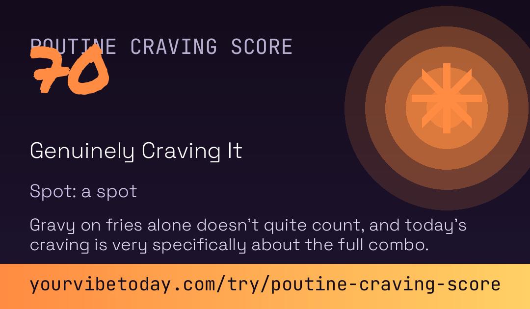 Poutine Craving Score card