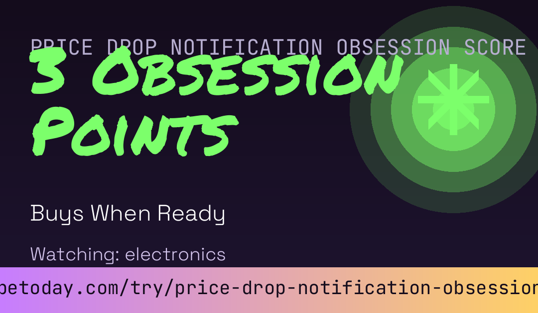 Price Drop Notification Obsession Score card