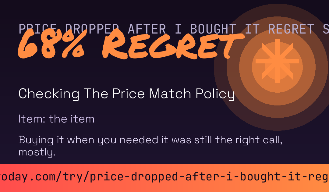 Price Dropped After I Bought It Regret Score card preview