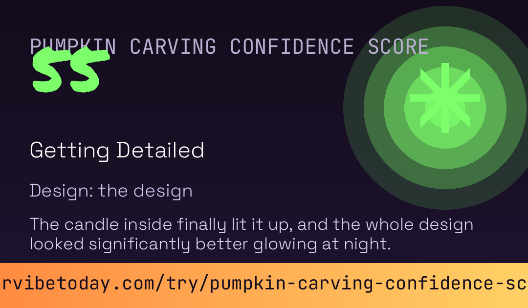 Pumpkin Carving Confidence Score card