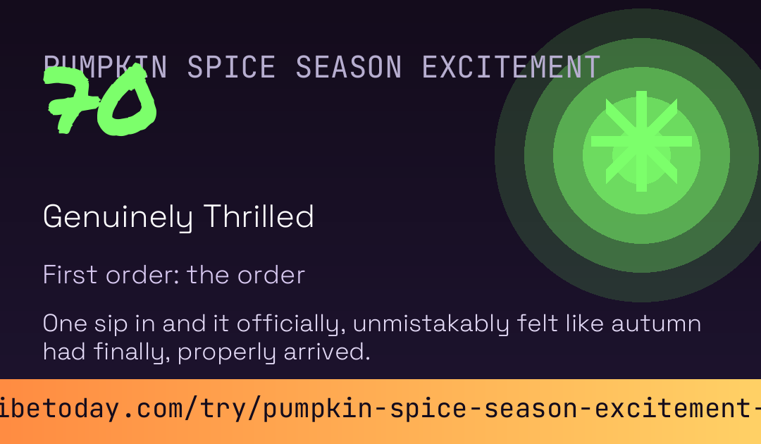 Pumpkin Spice Season Excitement Score card preview