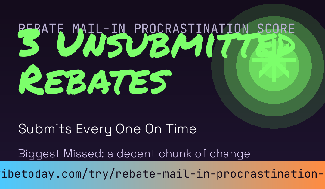 Rebate Mail-In Procrastination Score card preview