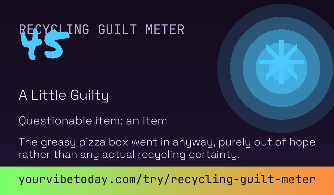 Recycling Guilt Meter card