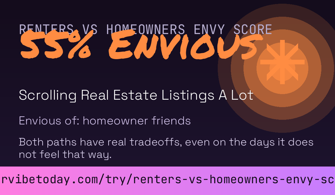 Renters Vs Homeowners Envy Score card