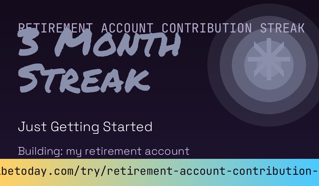 Retirement Account Contribution Streak card preview
