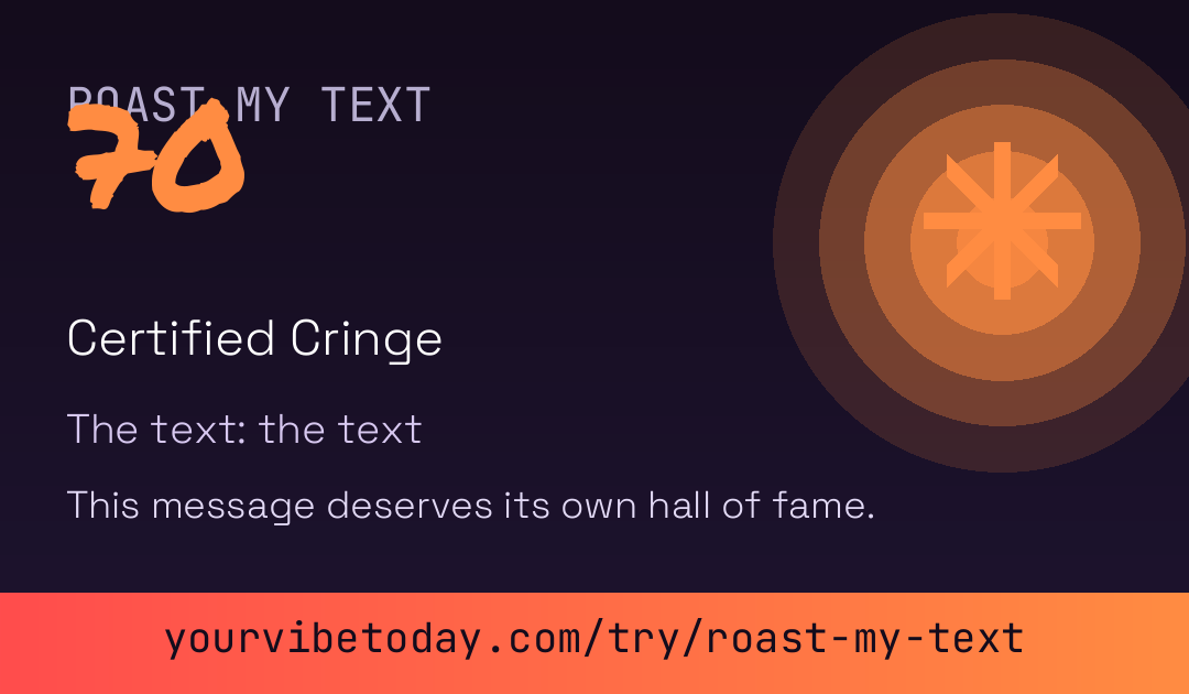 Roast My Text card