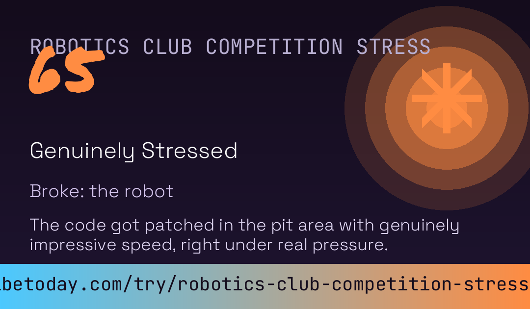 Robotics Club Competition Stress Score card preview