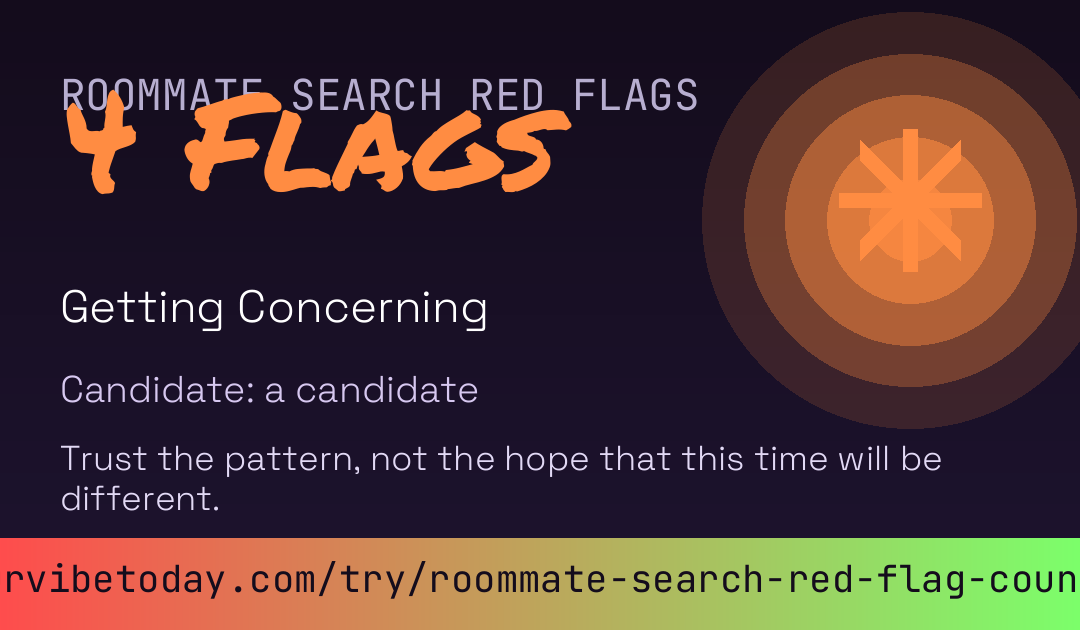 Roommate Search Red Flag Counter card