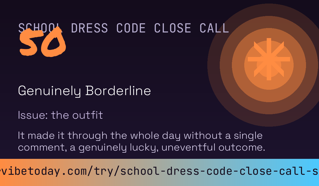 School Dress Code Close Call Score card preview