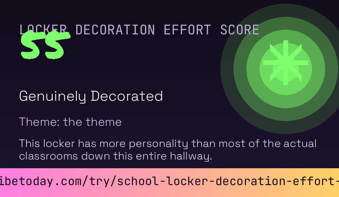 School Locker Decoration Effort Score card preview