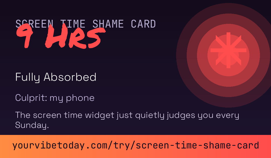Screen Time Shame Card card
